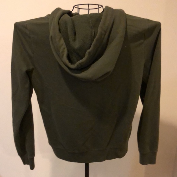 PINK military green hooded sweatshirt size medium - Picture 4 of 5
